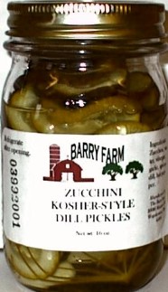 glass of Zucchini Kosher Dill Pickles